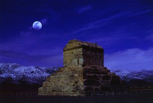 Cyrus the Great's tomb at Pasargadae, Iran is captured on a winter night most magnificently by the astrophotography of Oskin D. Zakarian of Tehran.